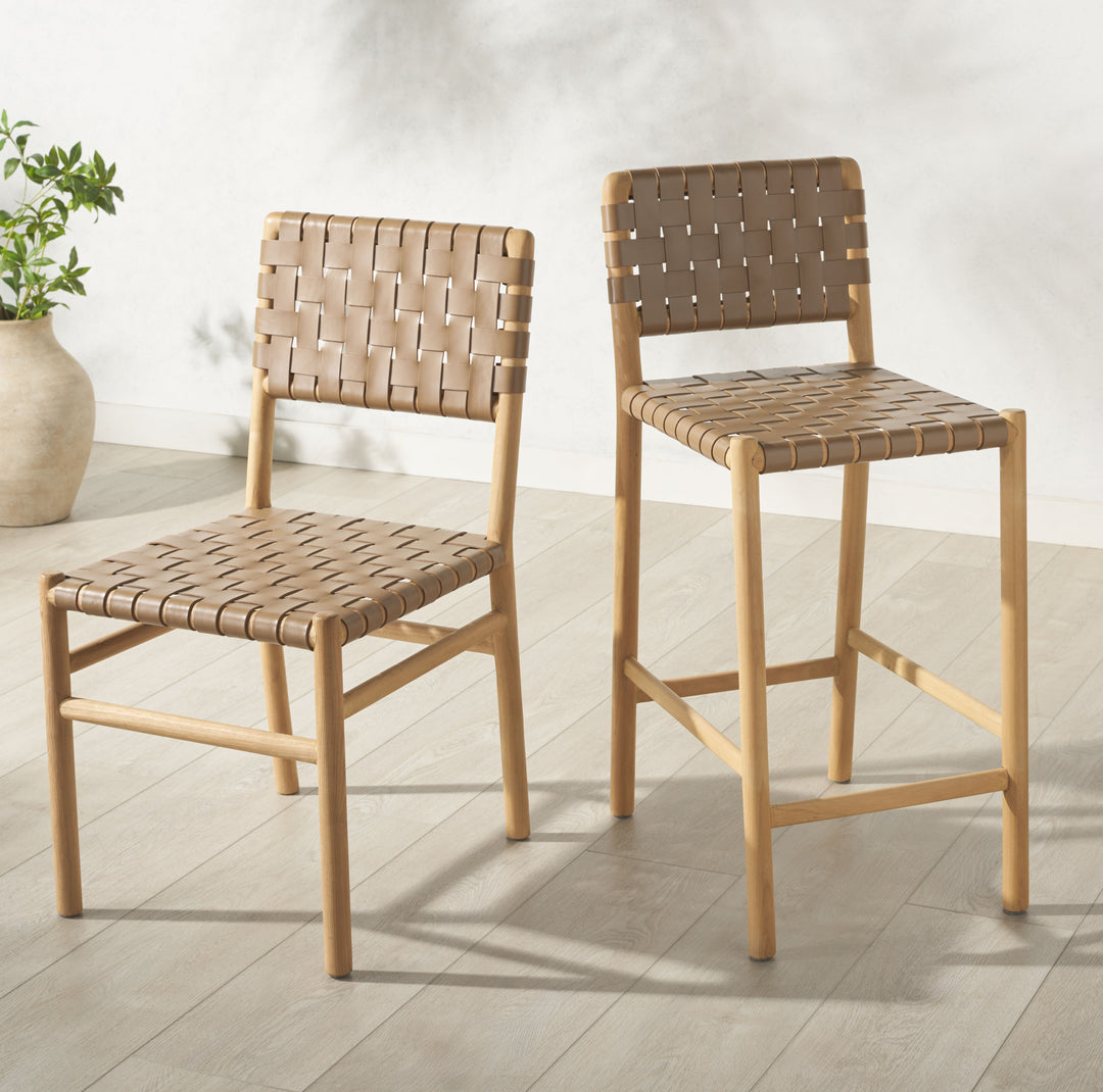 15.8"W x 18.5"D x 36.2"H / Brown/Natural