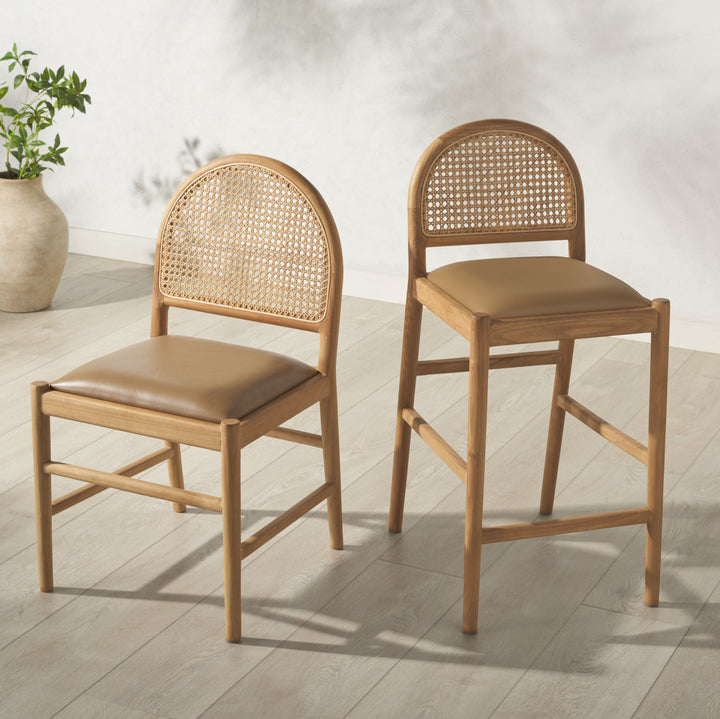 16.1"W x 20.1"D x 36.6"H / Brown/Natural