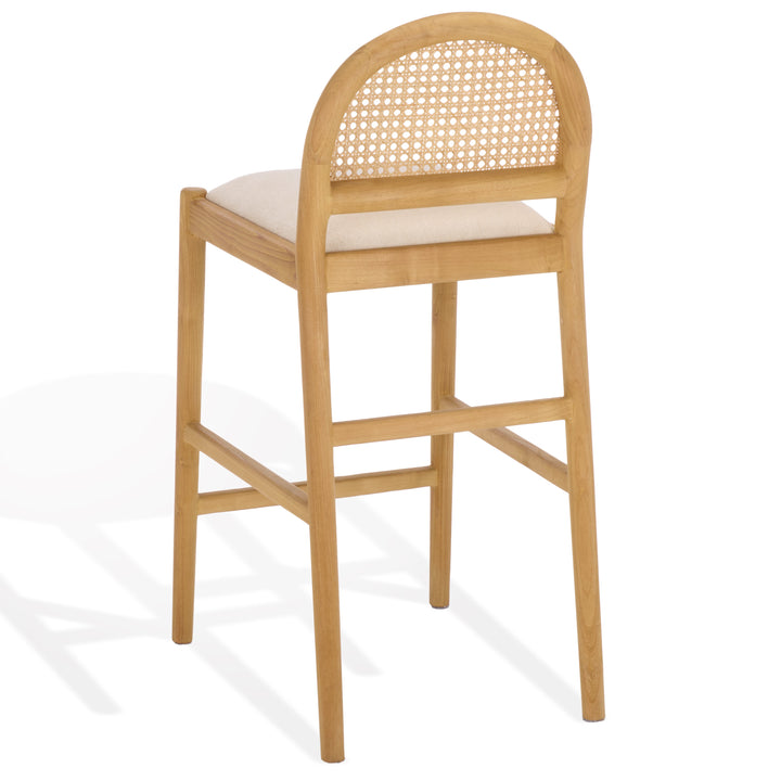 Laylie Rattan And Leather Counter Stool