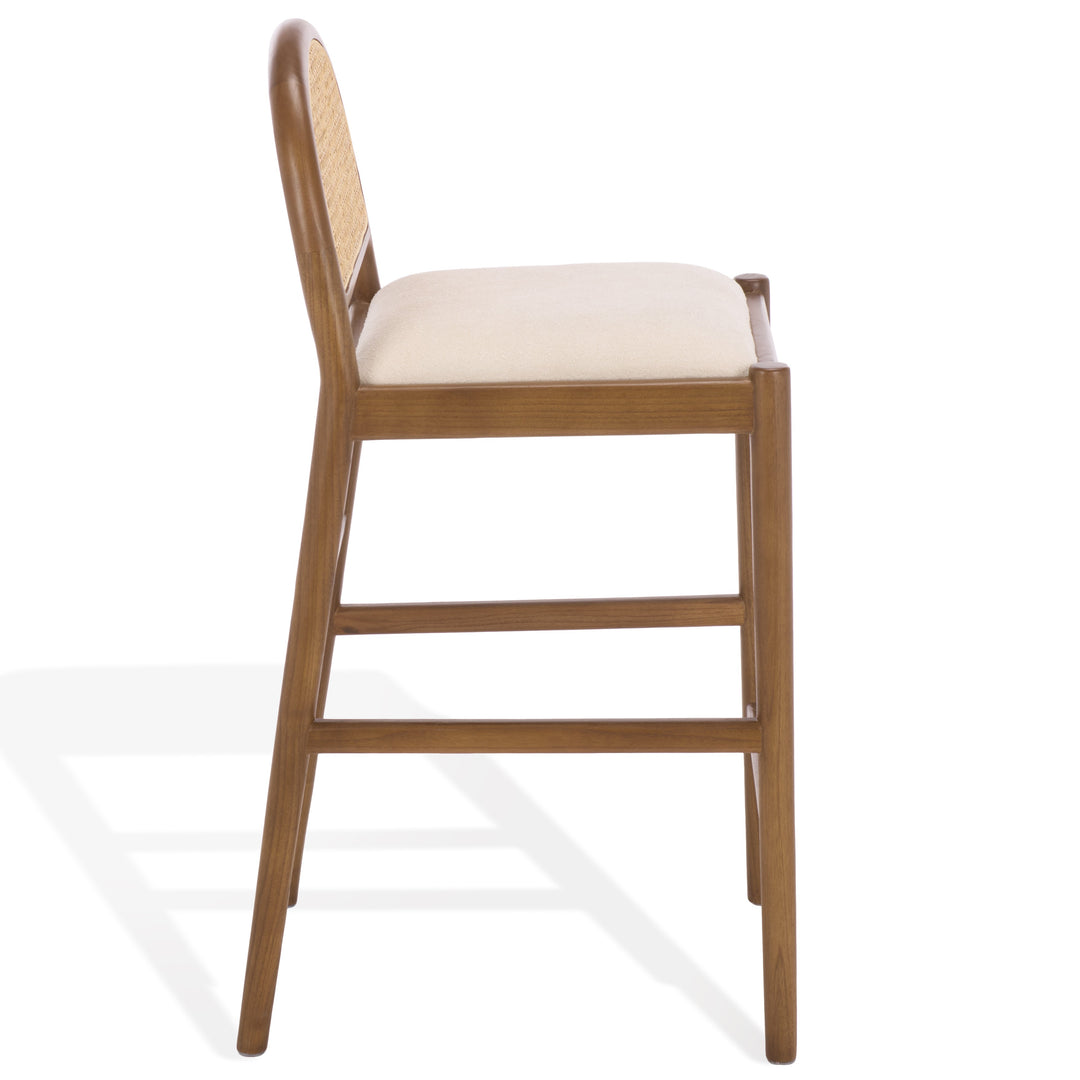Laylie Rattan And Leather Counter Stool