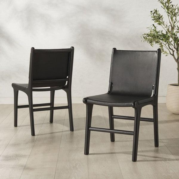 Safavieh Couture Cassaphina Leather Dining Chair - Set Of 2 DINING CHAIRS