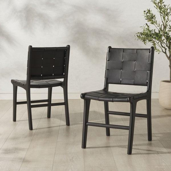 Cassaphina Woven Leather Dining Chair - Set Of 2 - AmericanHomeFurniture