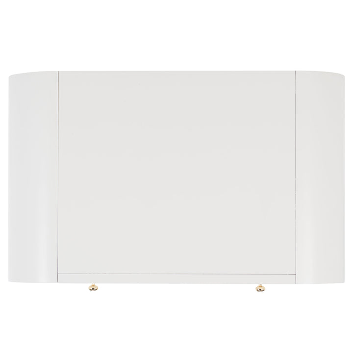 30"W x 18"D x 26.5"H / White/Gold