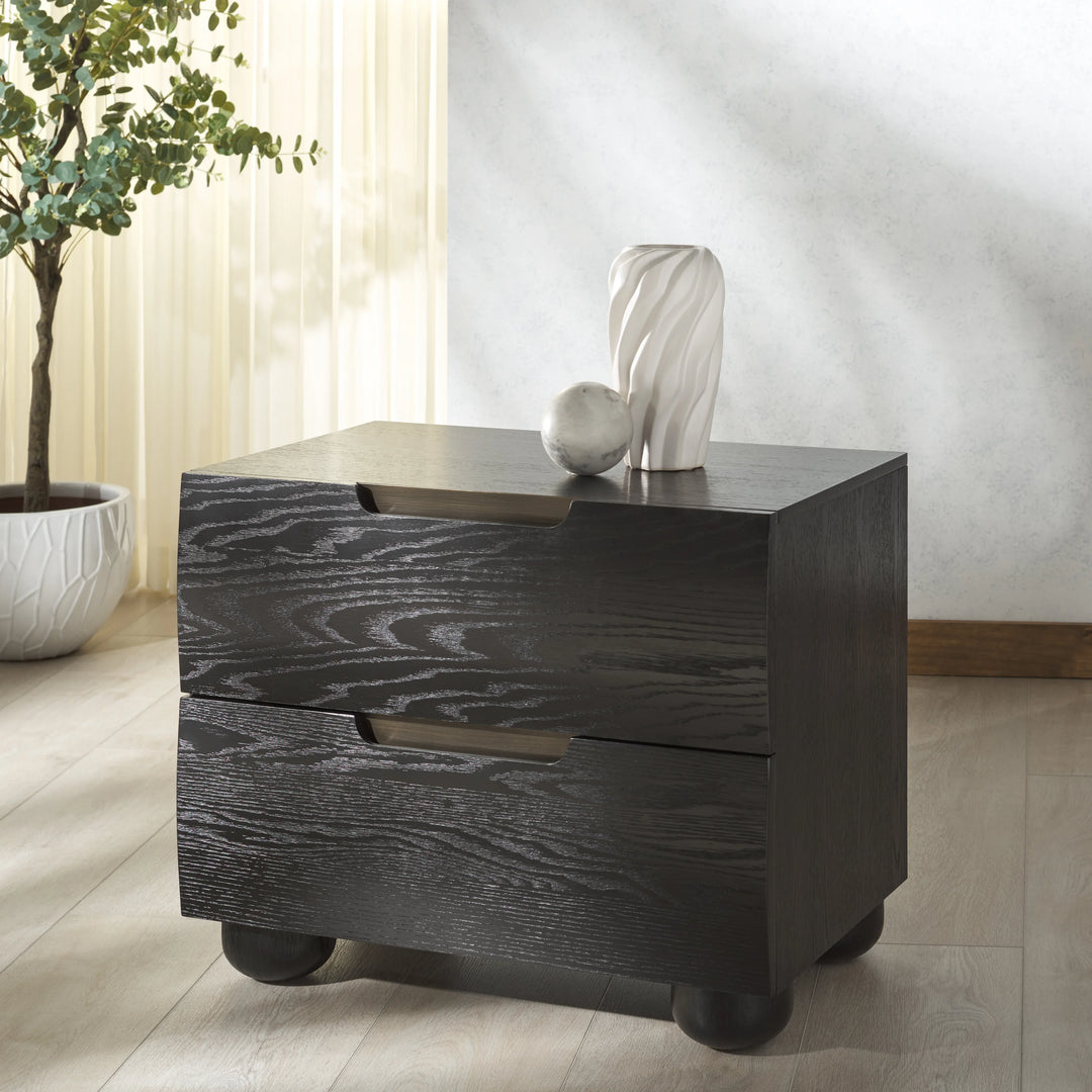 Beethoven Wood 2 Drawer Nightstand - AmericanHomeFurniture