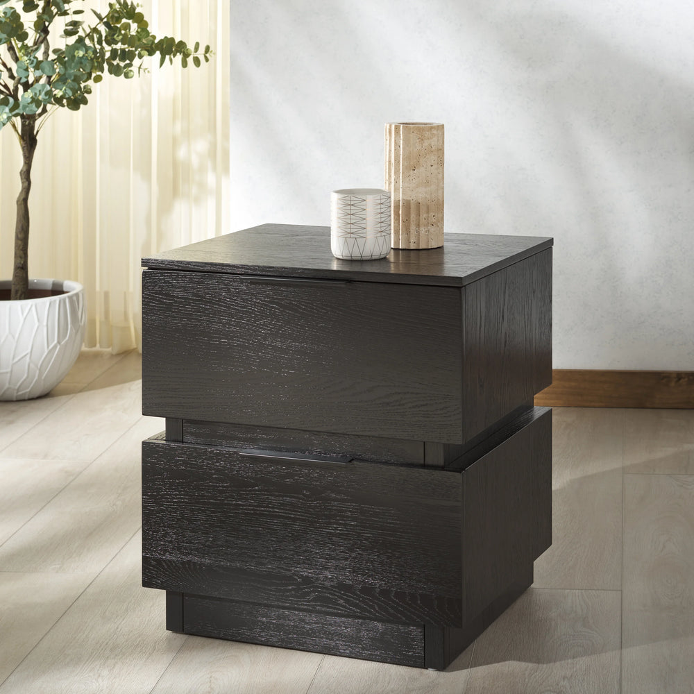 Titus 2 Drawer Stacked Nightstand - AmericanHomeFurniture