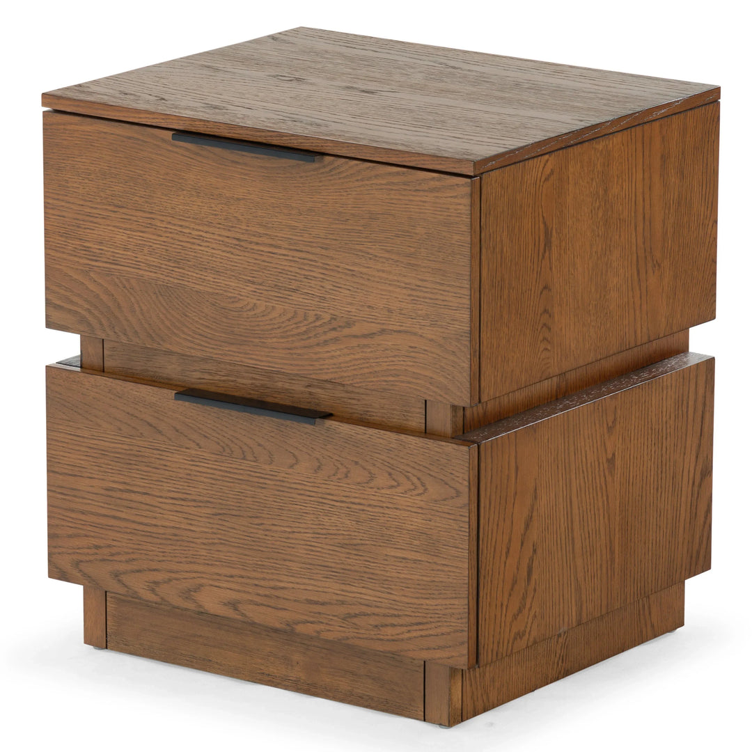 Titus 2 Drawer Stacked Nightstand - AmericanHomeFurniture
