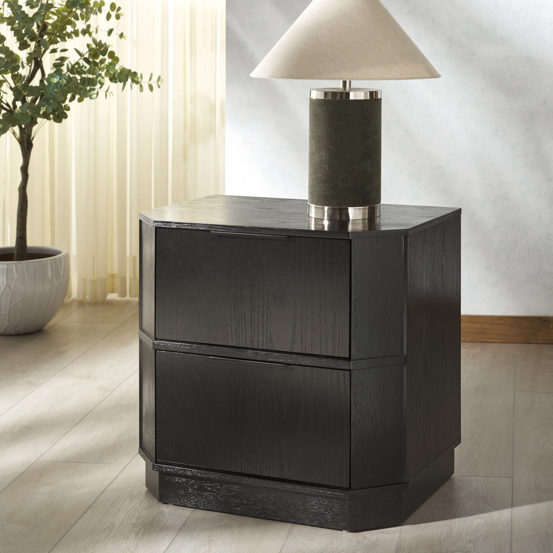 Aerilyn Curved Front 2 Drawer Nightstand - AmericanHomeFurniture