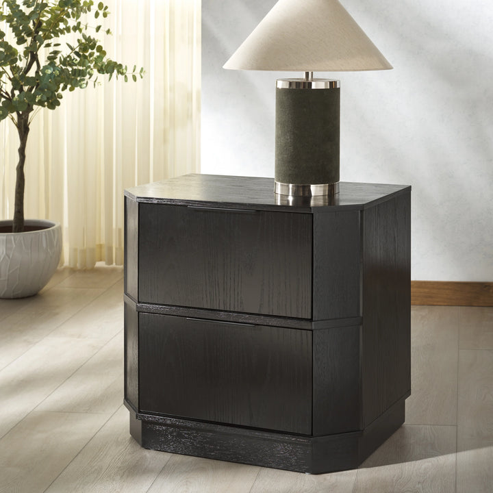 Aerilyn Curved Front 2 Drawer Nightstand - AmericanHomeFurniture