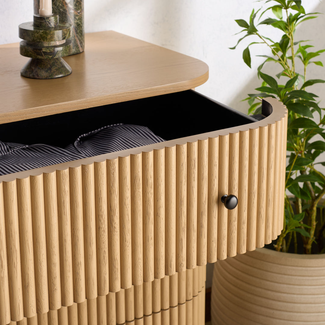 56"W x 18"D x 31.5"H / Oak/Black