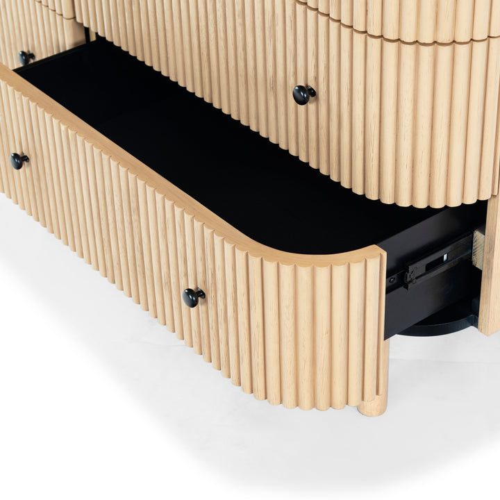 56"W x 18"D x 31.5"H / Oak/Black