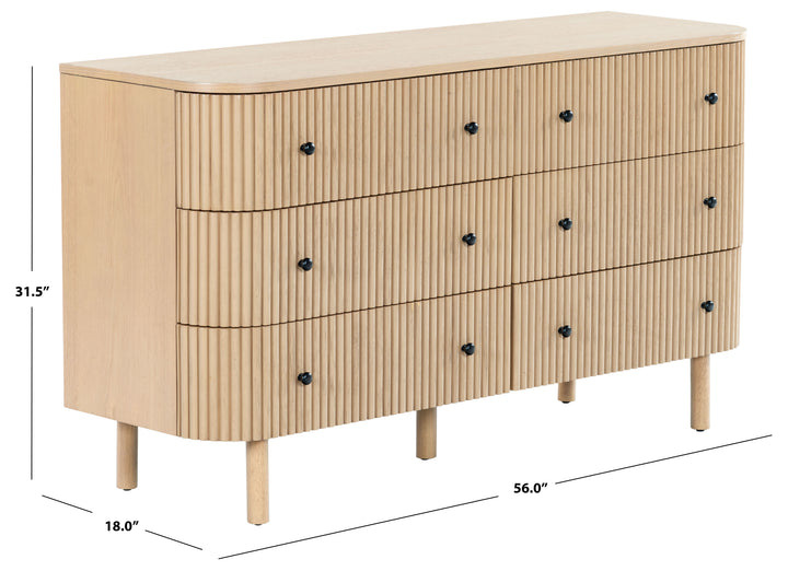 56"W x 18"D x 31.5"H / Oak/Black