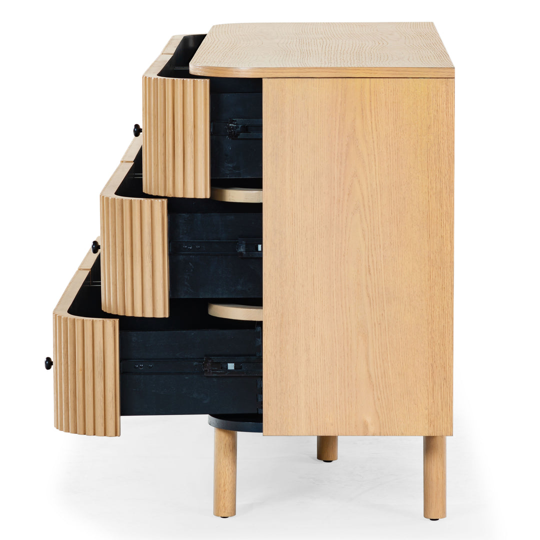 56"W x 18"D x 31.5"H / Oak/Black