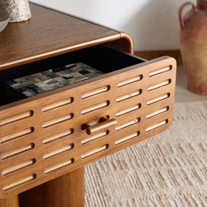 American Home Furniture Safavieh Couture Torricelli 1 Drawer Wood Nightstand