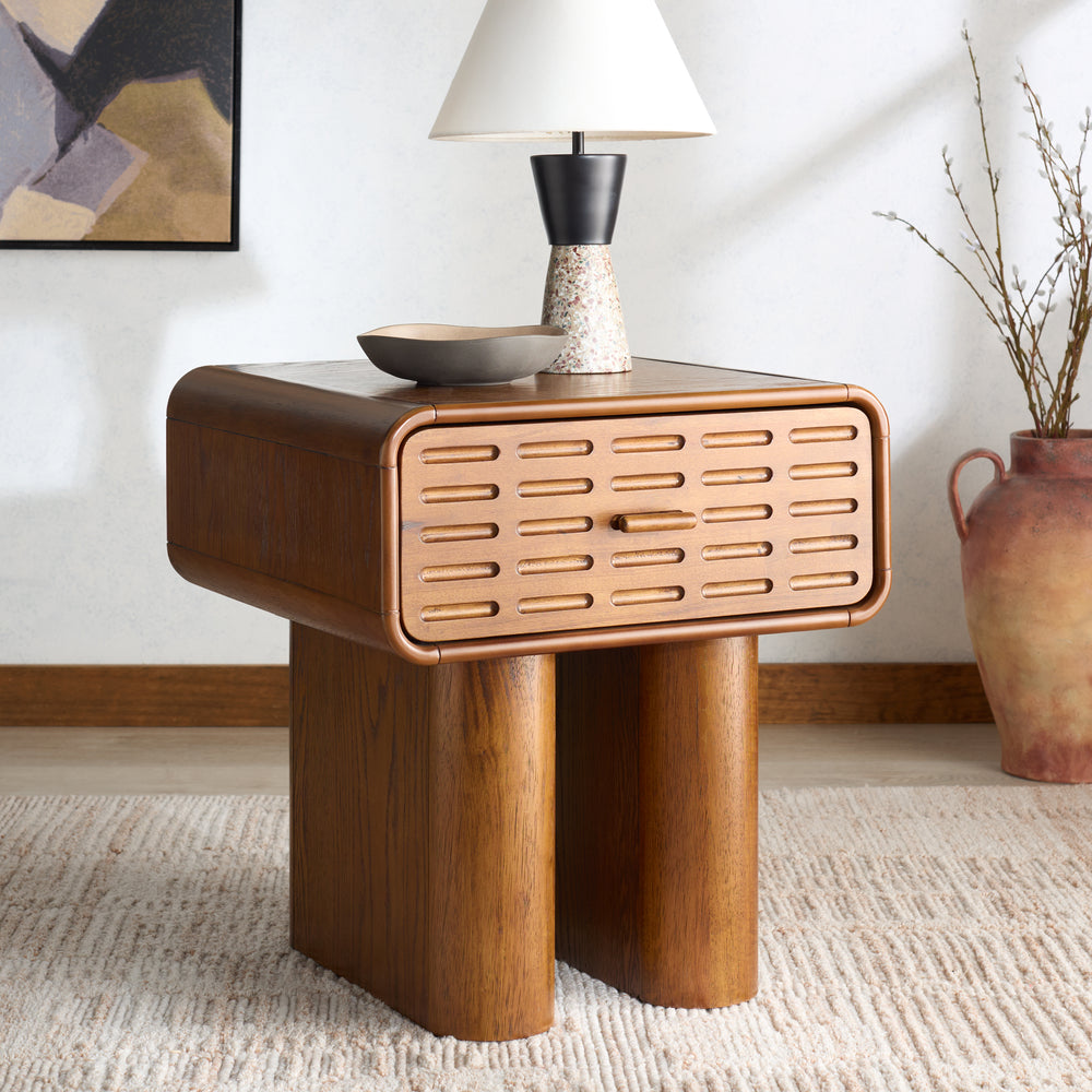 American Home Furniture Safavieh Couture Torricelli 1 Drawer Wood Nightstand