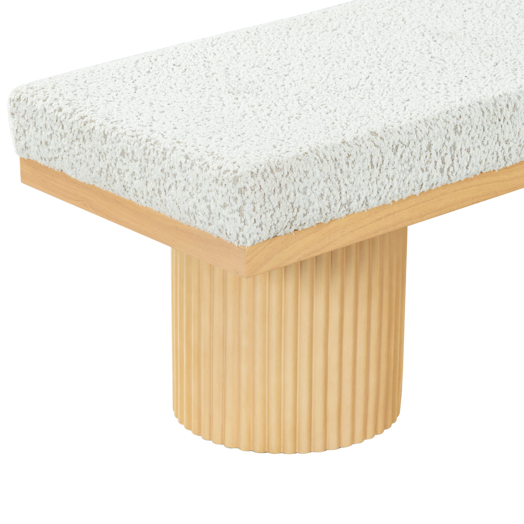 American Home Furniture Safavieh Couture Oneida Boucle And Reeded Leg Bench