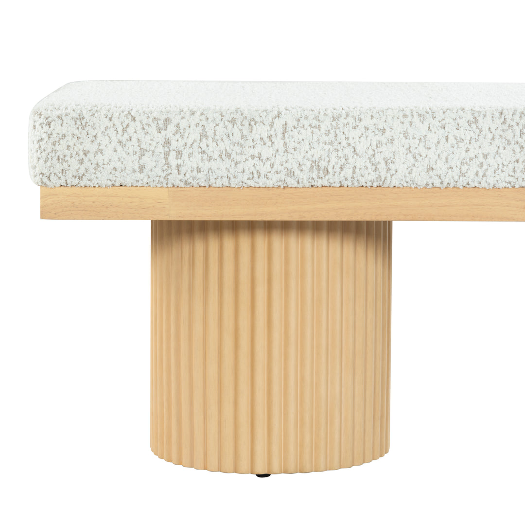 American Home Furniture Safavieh Couture Oneida Boucle And Reeded Leg Bench