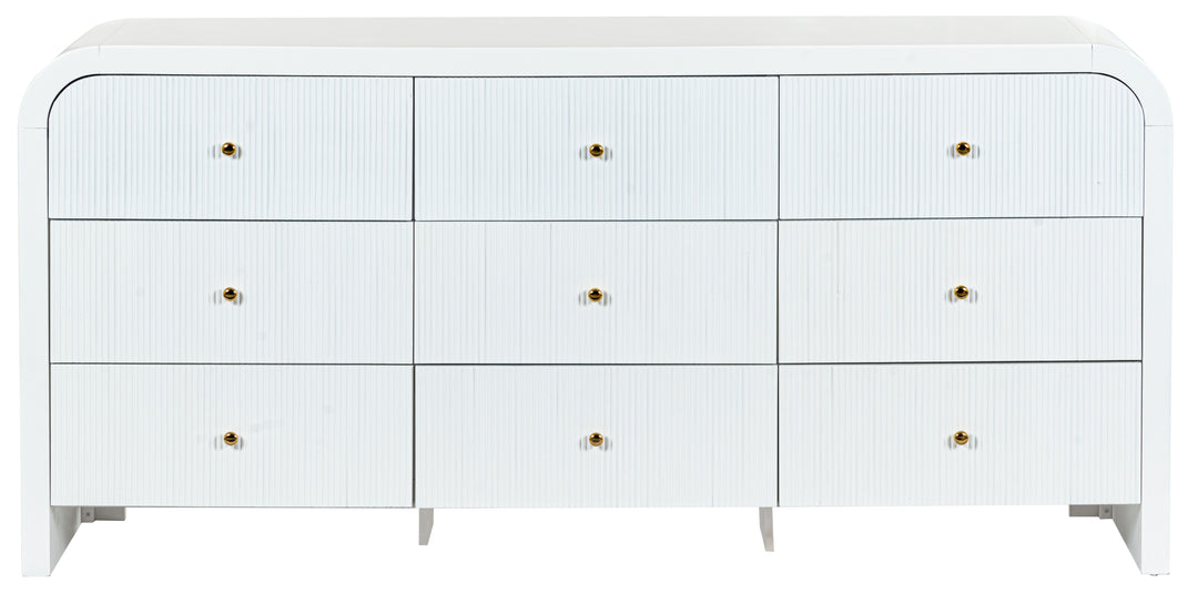 72"W x 18"D x 34"H / White/Gold