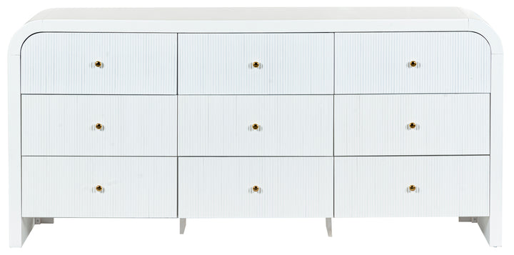 72"W x 18"D x 34"H / White/Gold