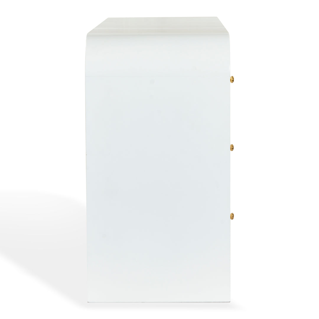 72"W x 18"D x 34"H / White/Gold