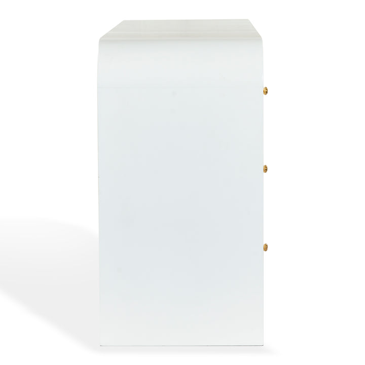 72"W x 18"D x 34"H / White/Gold