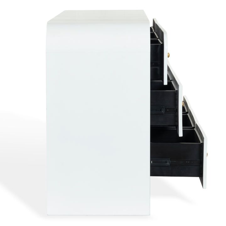 72"W x 18"D x 34"H / White/Gold