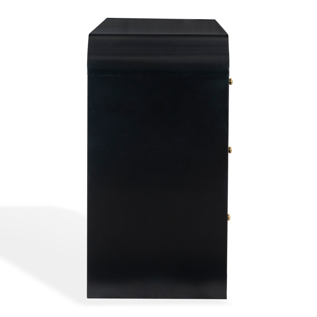 72"W x 18"D x 34"H / Black/Gold