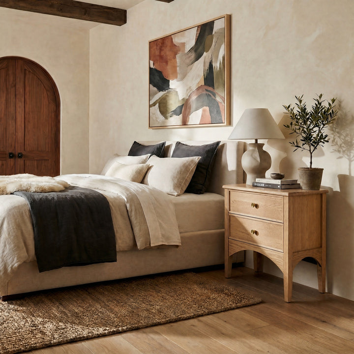 Talia 2 Drawer Wood Nightstand