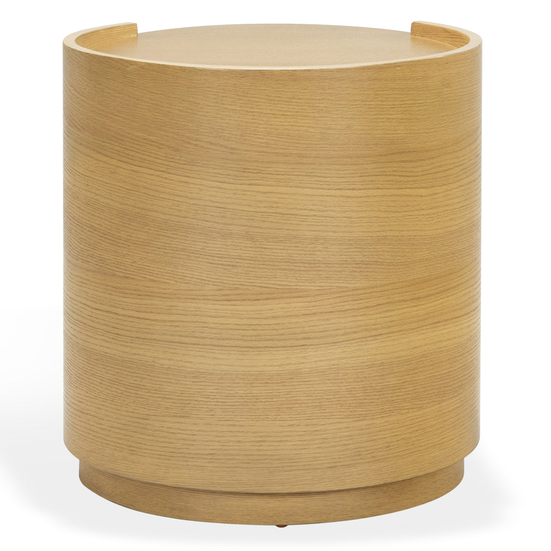 Melissa Round 2 Drawer Wood Nightstand