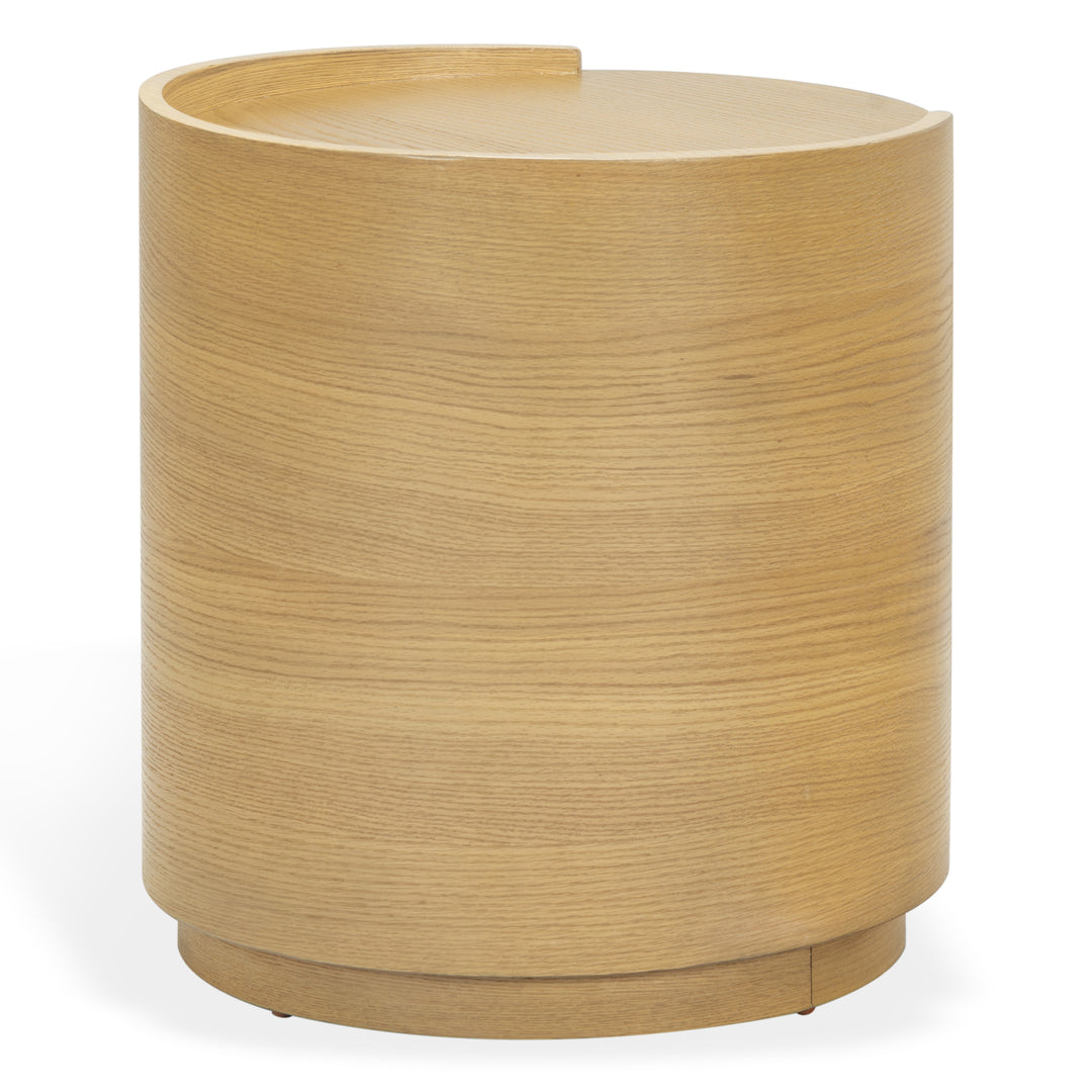 Melissa Round 2 Drawer Wood Nightstand