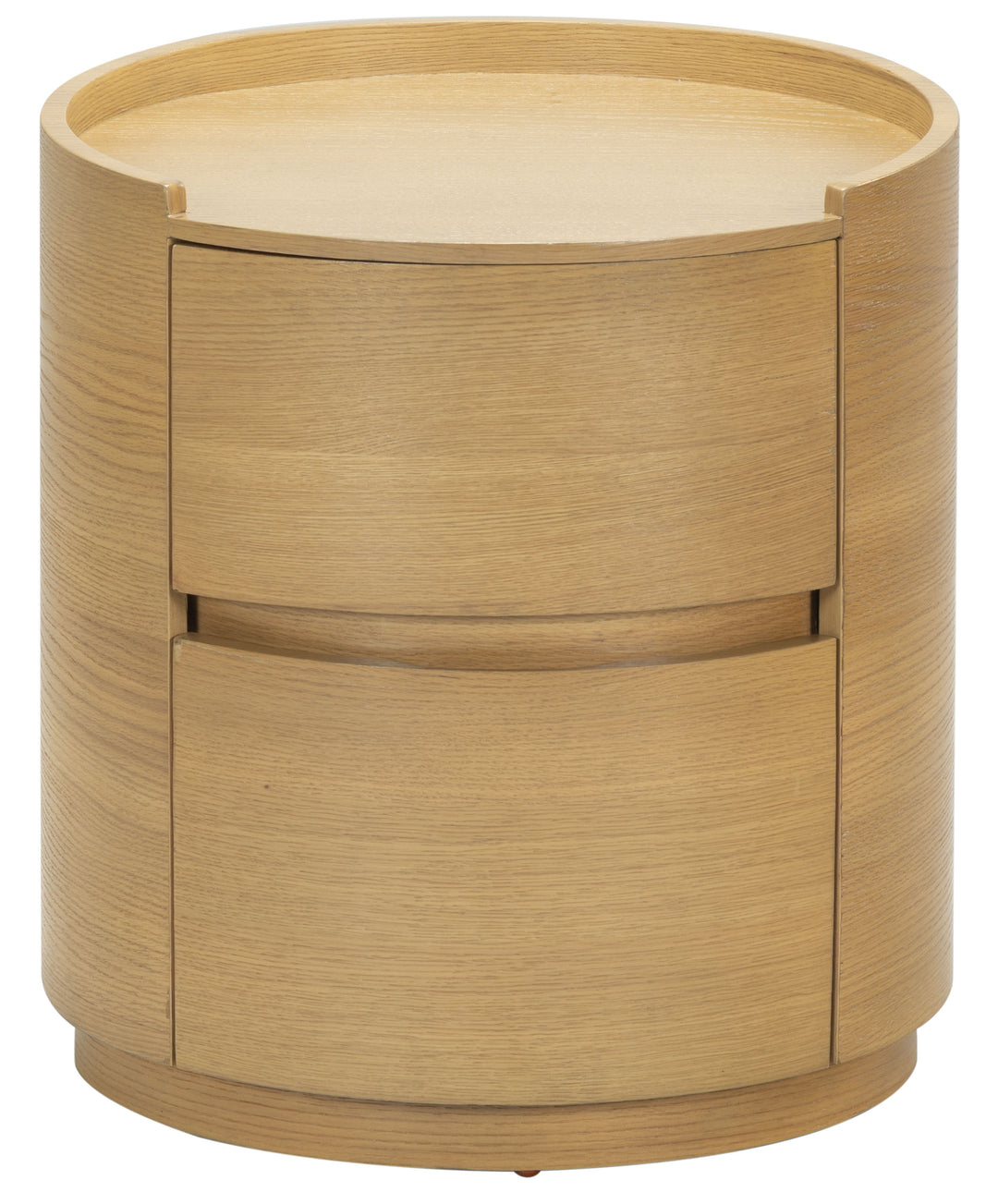Melissa Round 2 Drawer Wood Nightstand