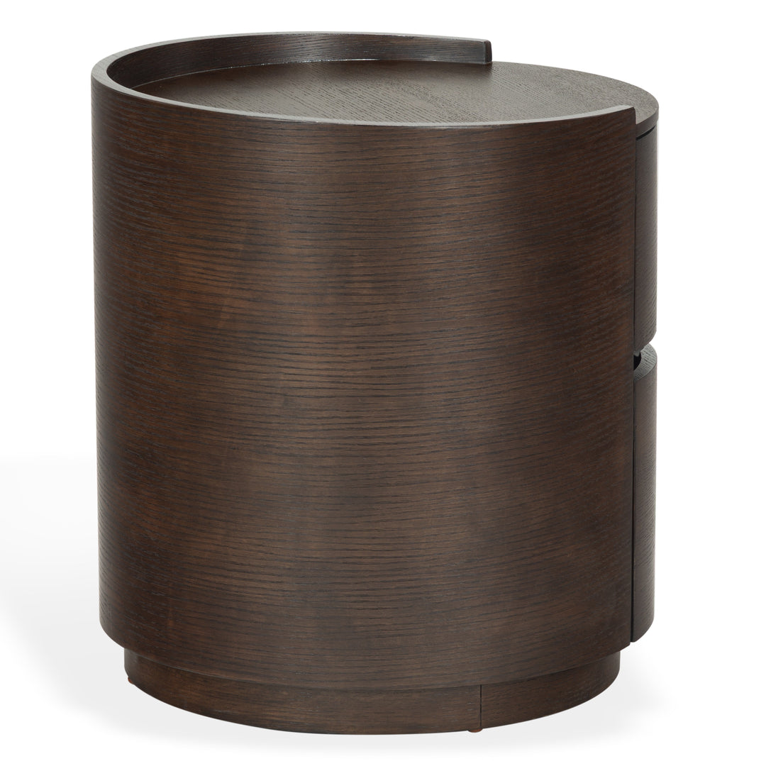 Melissa Round 2 Drawer Wood Nightstand