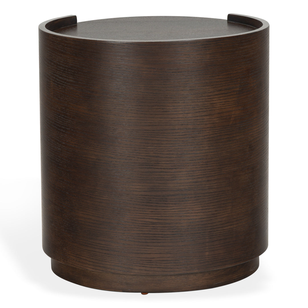 Melissa Round 2 Drawer Wood Nightstand
