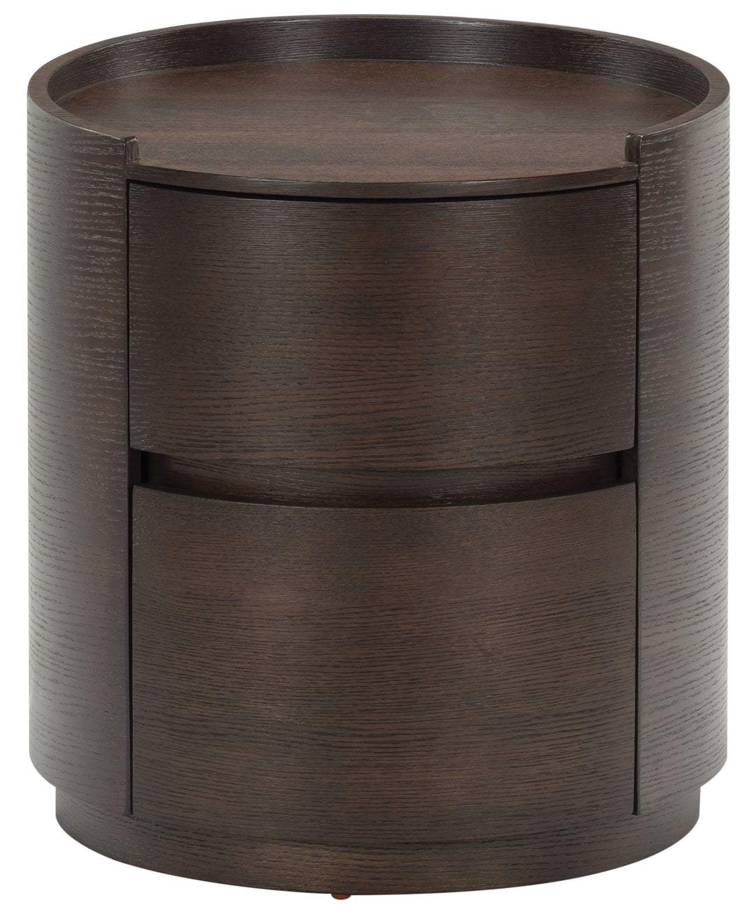 Melissa Round 2 Drawer Wood Nightstand