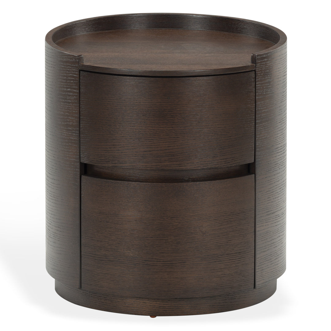 Melissa Round 2 Drawer Wood Nightstand