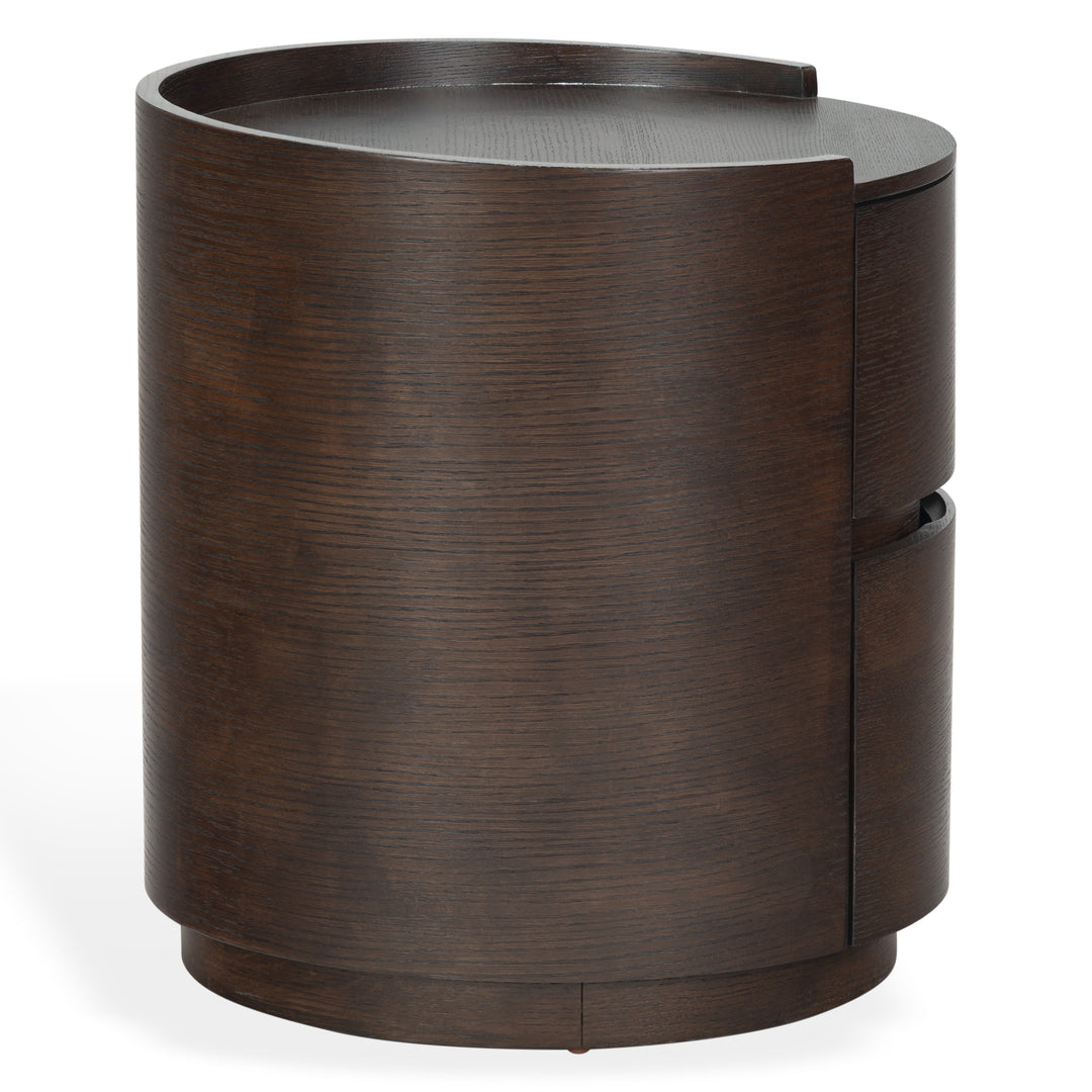 Melissa Round 2 Drawer Wood Nightstand