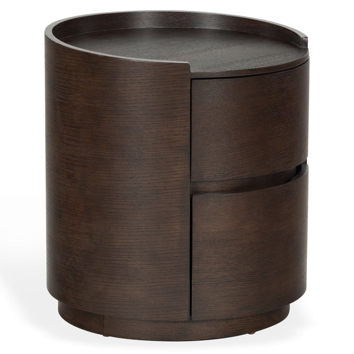 Melissa Round 2 Drawer Wood Nightstand