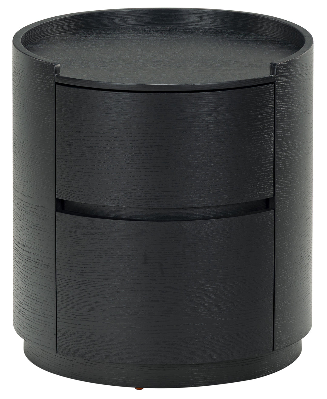 Melissa Round 2 Drawer Wood Nightstand