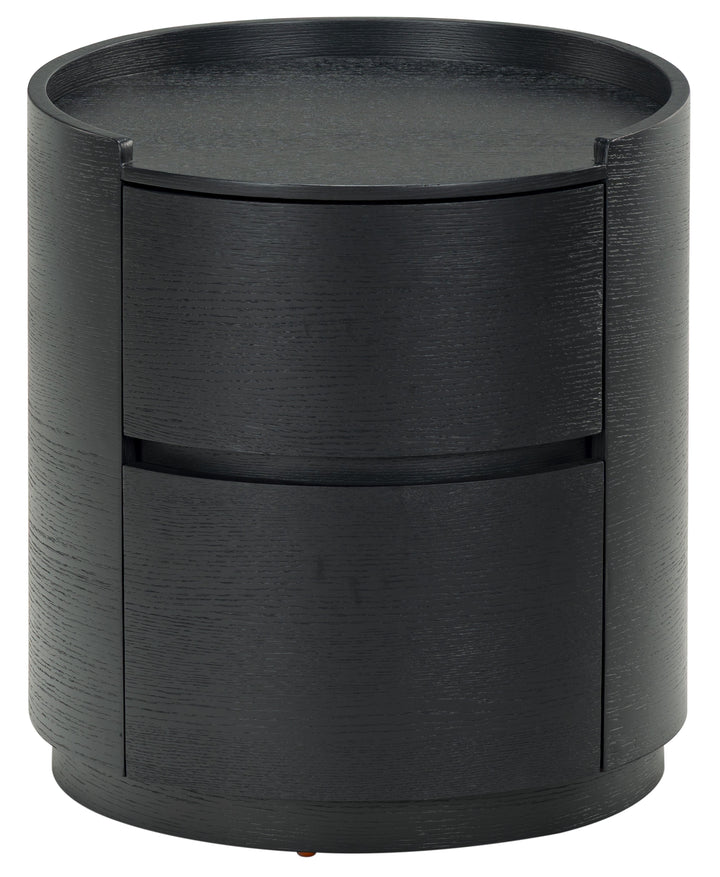 Melissa Round 2 Drawer Wood Nightstand