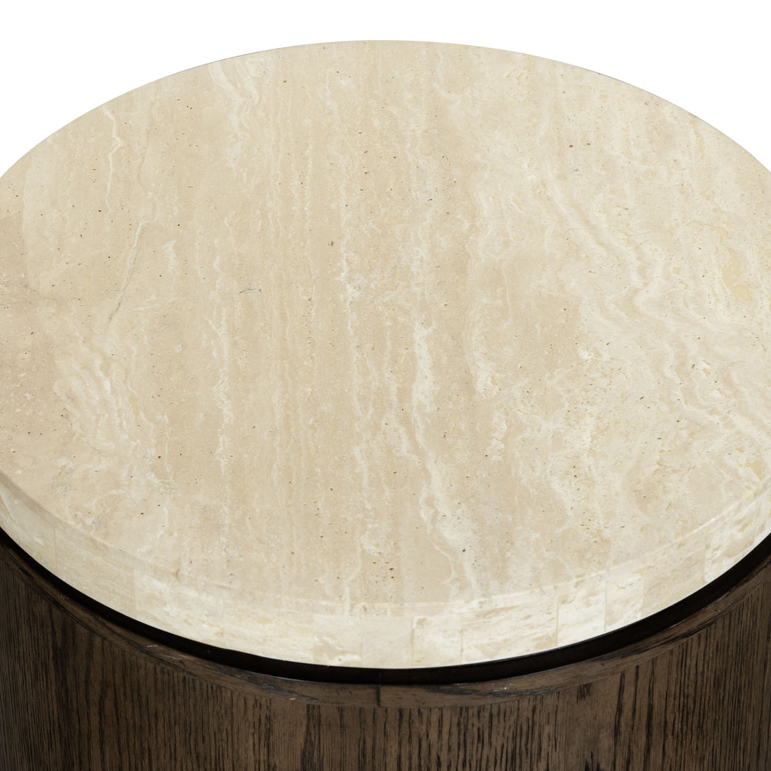 Dark Brown Oak / Travertine