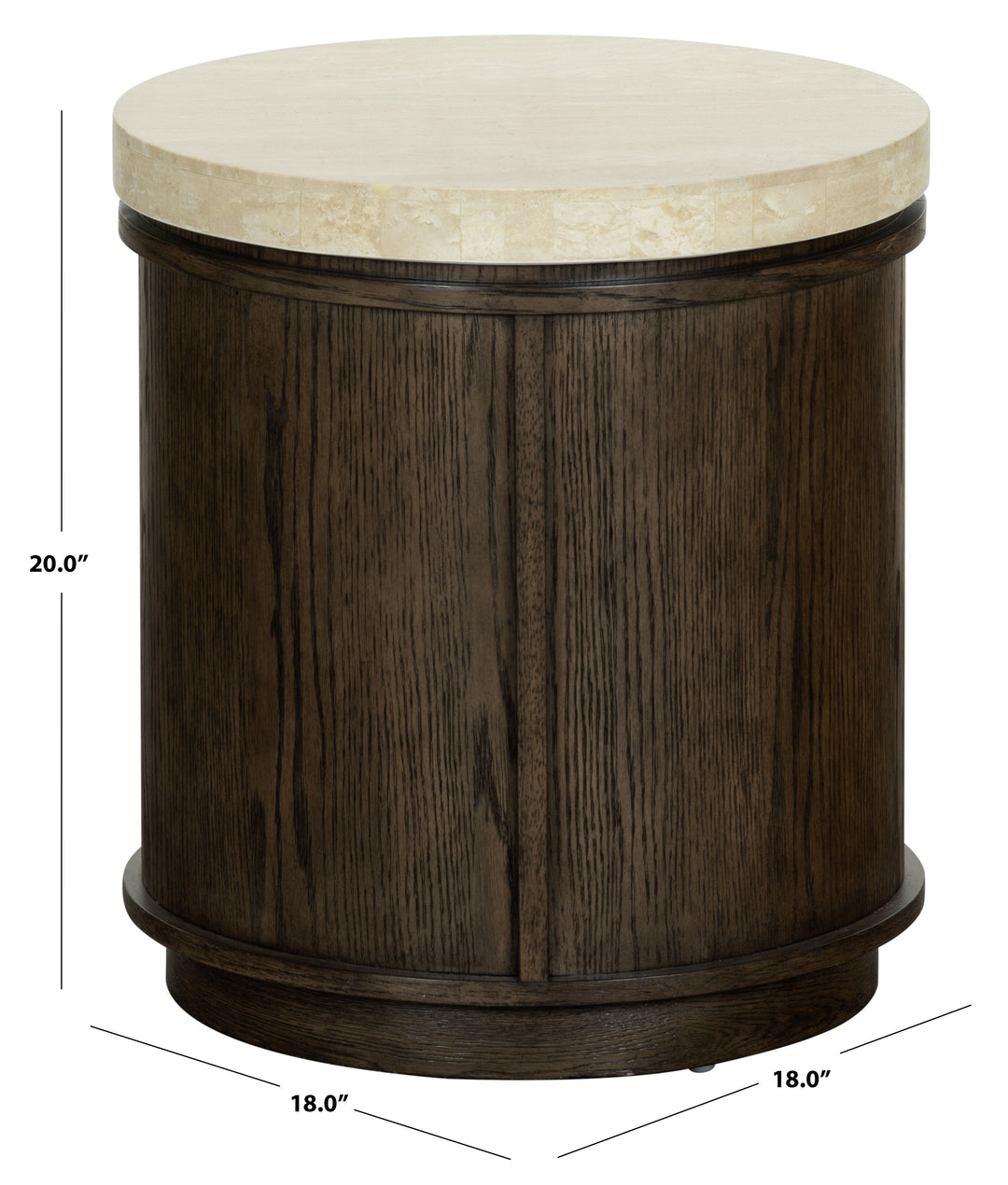 Dark Brown Oak / Travertine