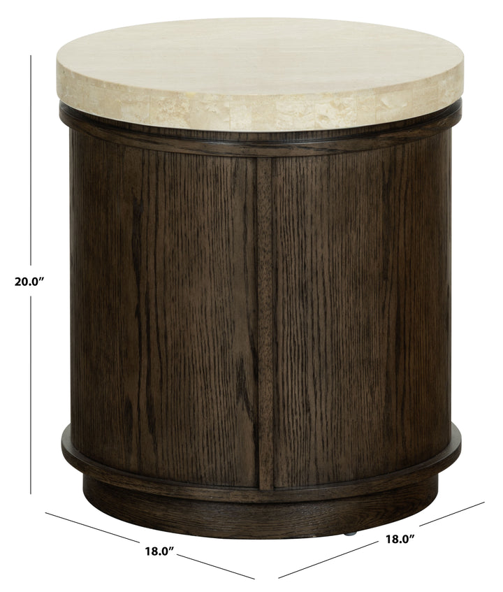 Dark Brown Oak / Travertine