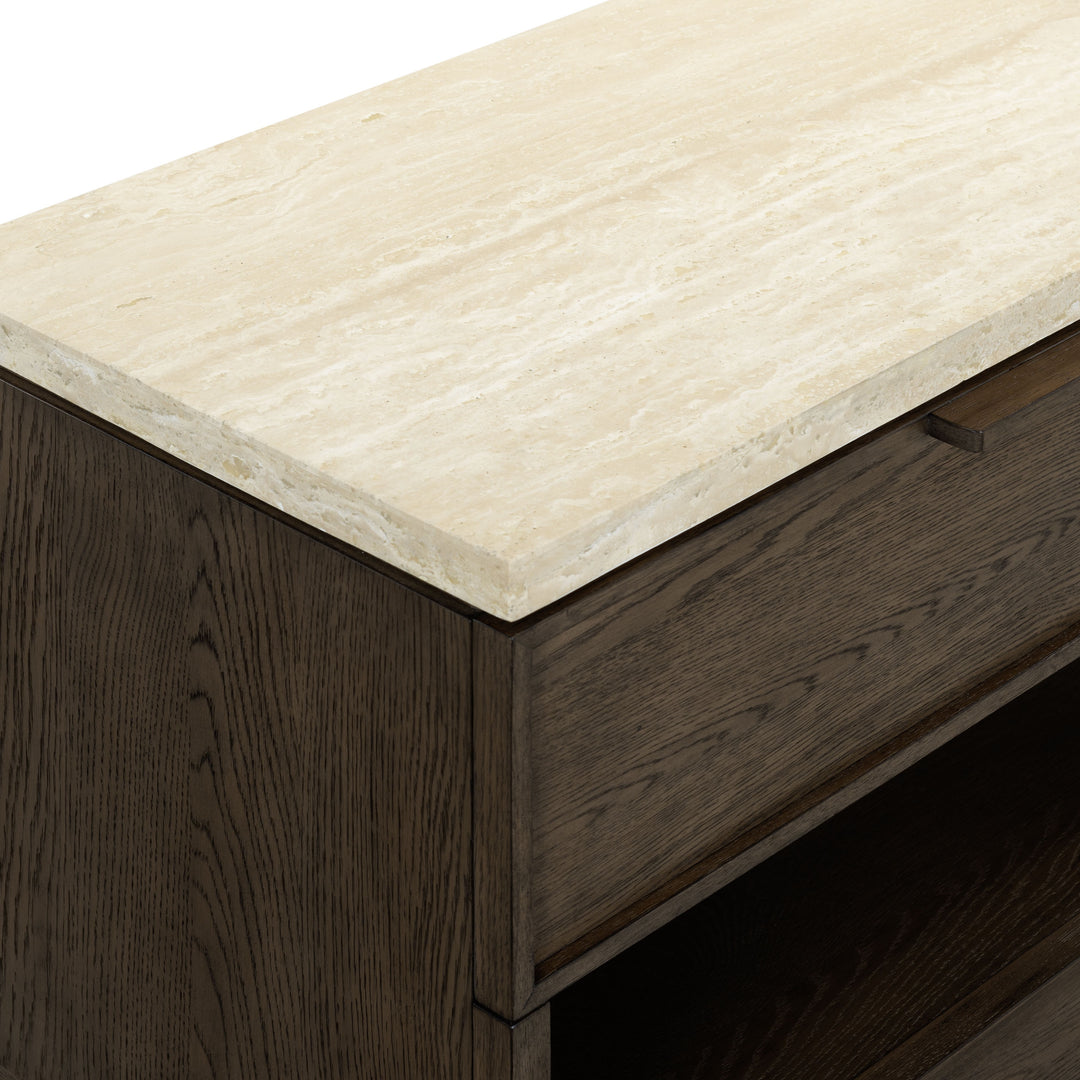 Dark Brown Oak / Travertine