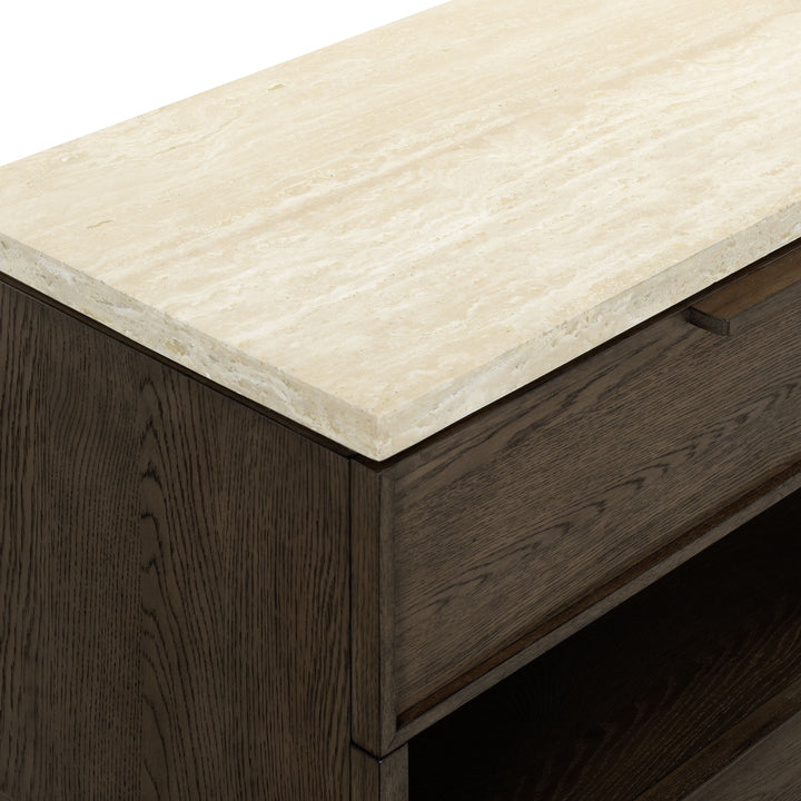 Dark Brown Oak / Travertine