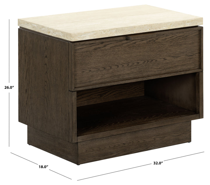 Dark Brown Oak / Travertine