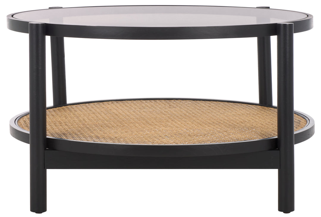 American Home Furniture Safavieh Couture Karyna Rattan And Glass Coffee Table