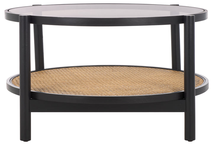American Home Furniture Safavieh Couture Karyna Rattan And Glass Coffee Table