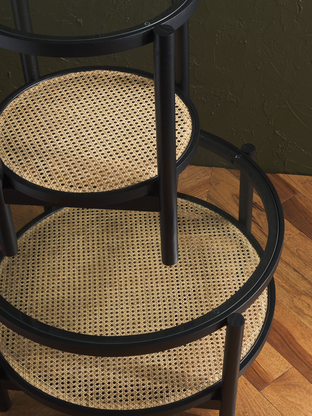 American Home Furniture Safavieh Couture Karyna Rattan And Glass Coffee Table