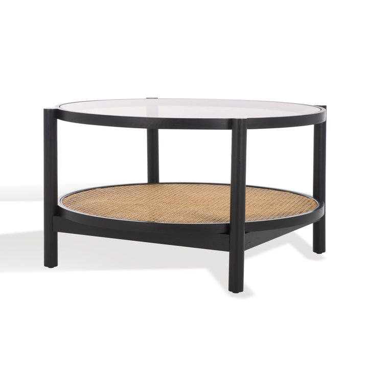 American Home Furniture Safavieh Couture Karyna Rattan And Glass Coffee Table