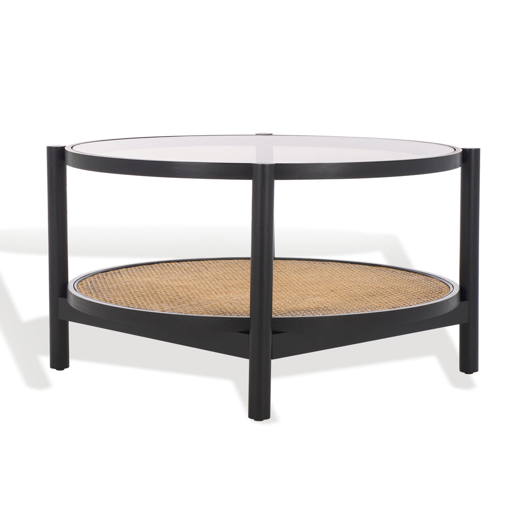 American Home Furniture Safavieh Couture Karyna Rattan And Glass Coffee Table