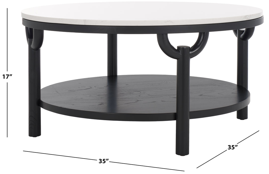 American Home Furniture | Safavieh Couture - Puck Marble Top Coffee Table